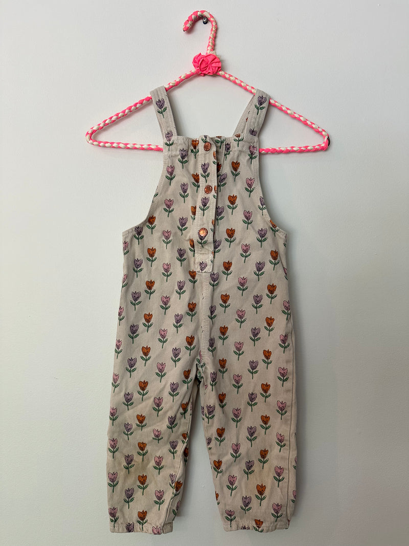 FLORAL OVERALLS / 2-3Y *please read*