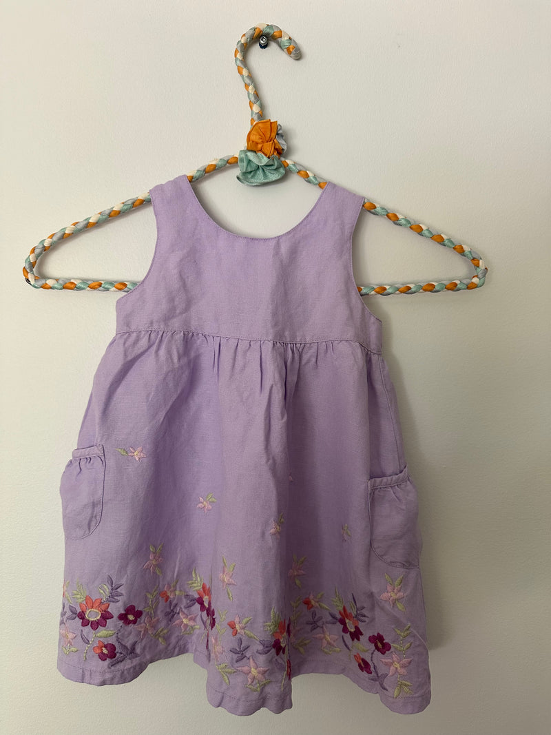 LINEN DRESS w/BLOOMERS / 6-12M