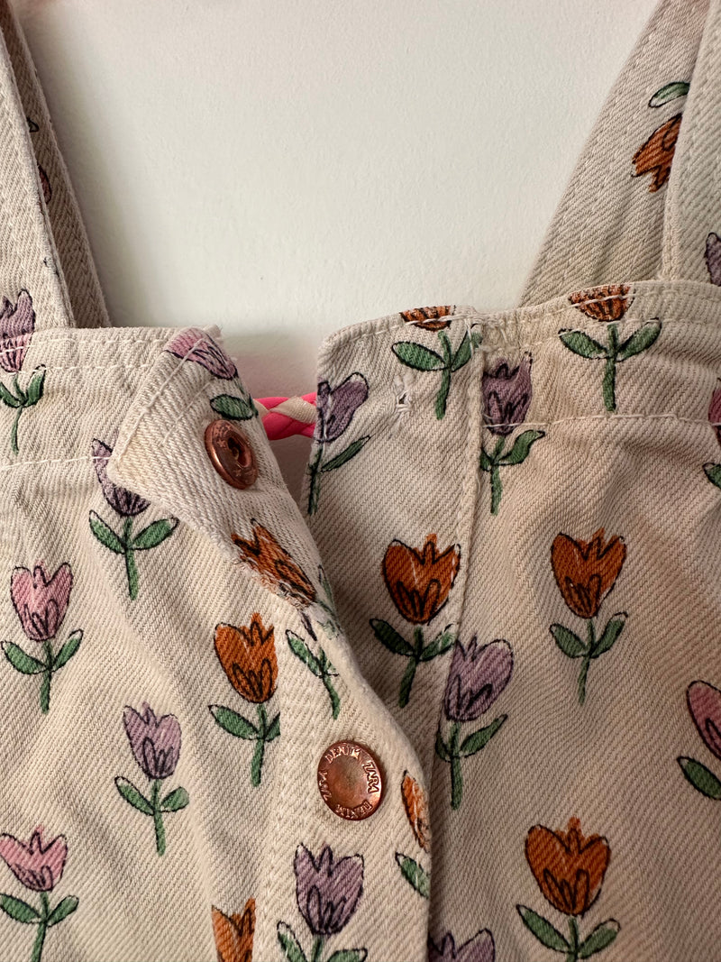 FLORAL OVERALLS / 2-3Y *please read*