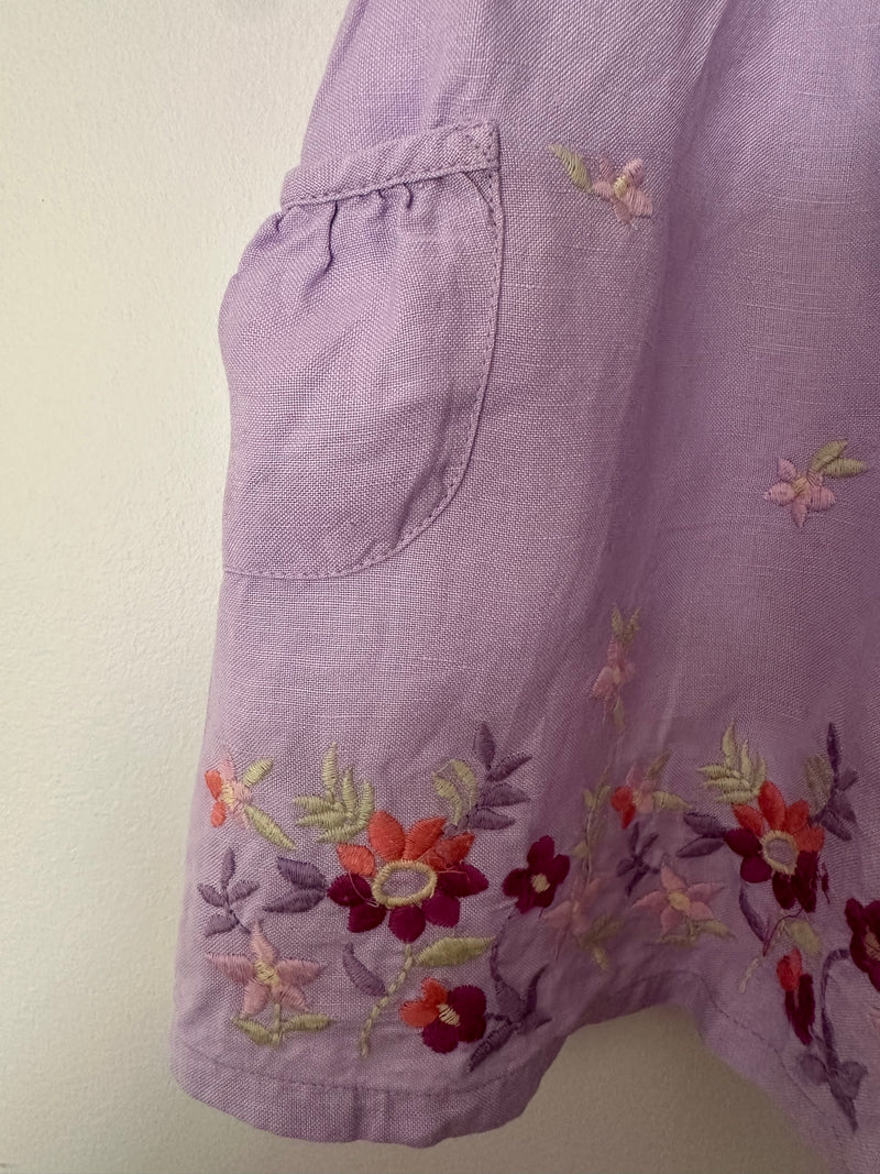 LINEN DRESS w/BLOOMERS / 6-12M