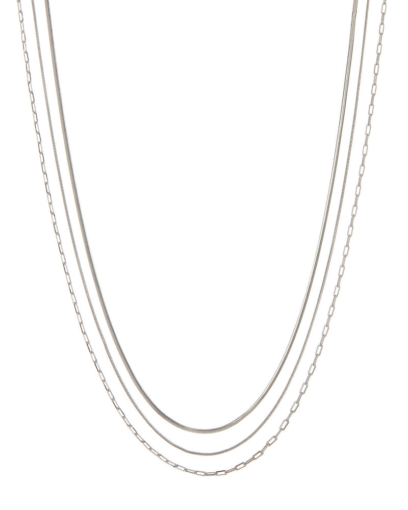 THE CHANDON MULTI CHAIN CHARM NECKLACE - SILVER