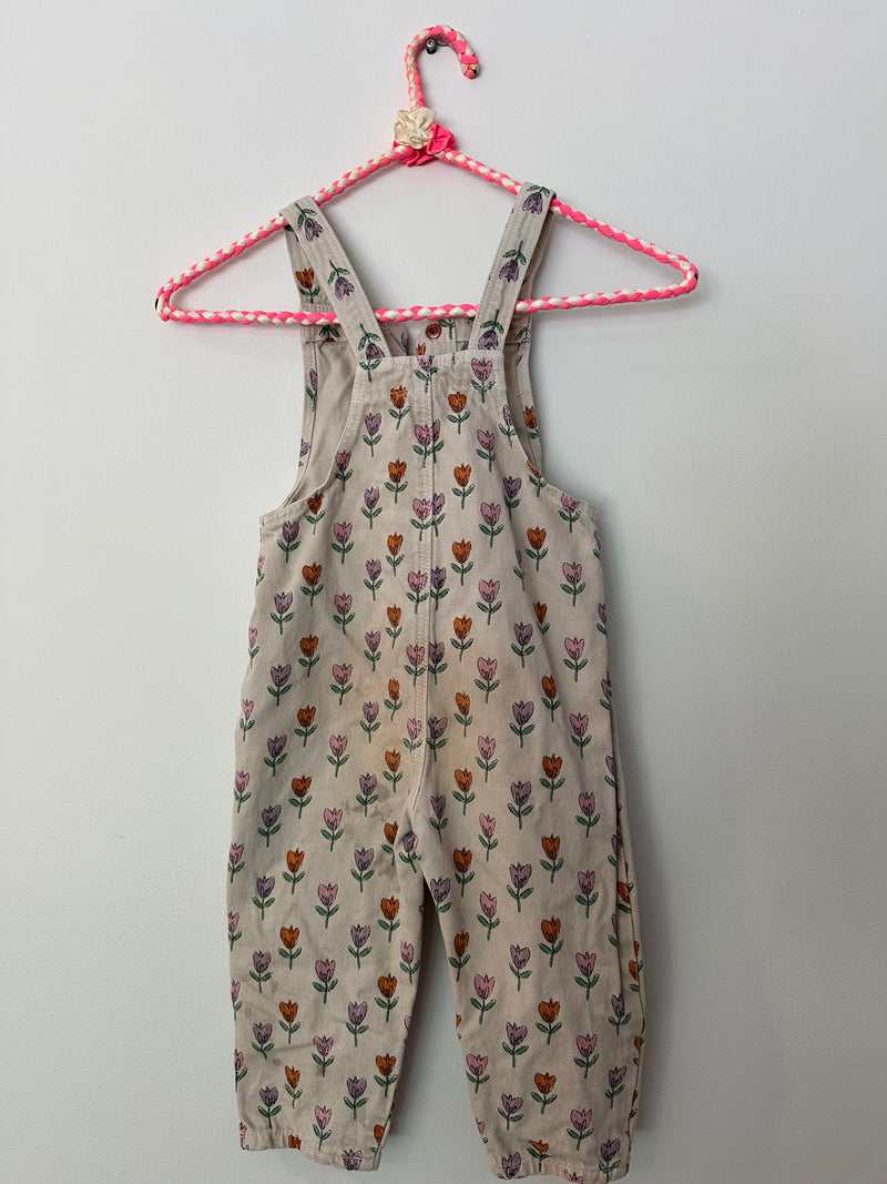 FLORAL OVERALLS / 2-3Y *please read*