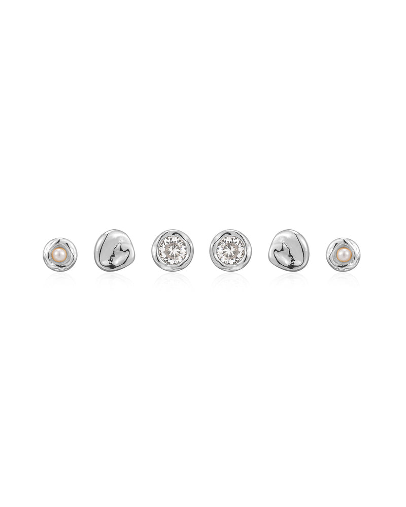 ECLECTIC STUDS SET - SILVER