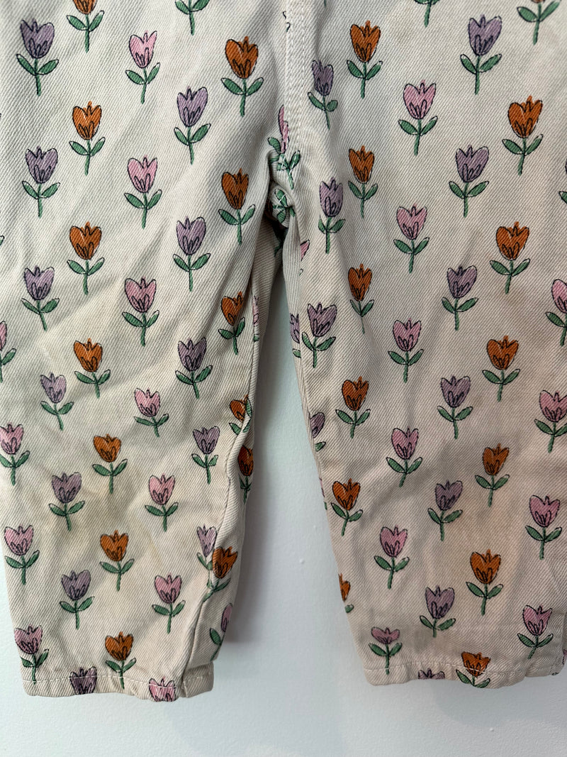 FLORAL OVERALLS / 2-3Y *please read*