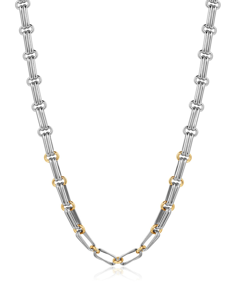 DALIA TWO-TONE CHAIN NECKLACE - SILVER