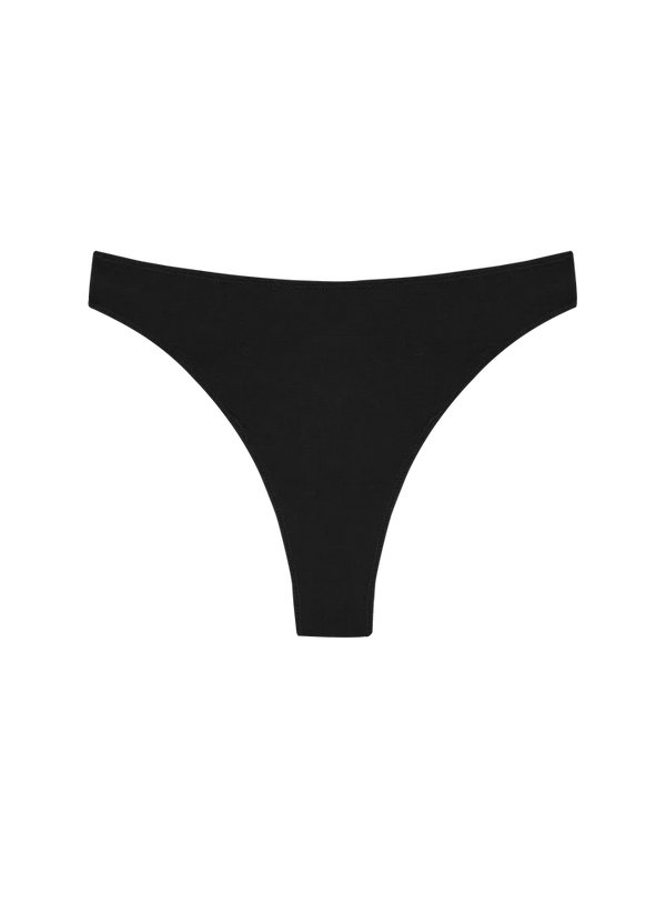 HIGH RISE THONG - BLACK