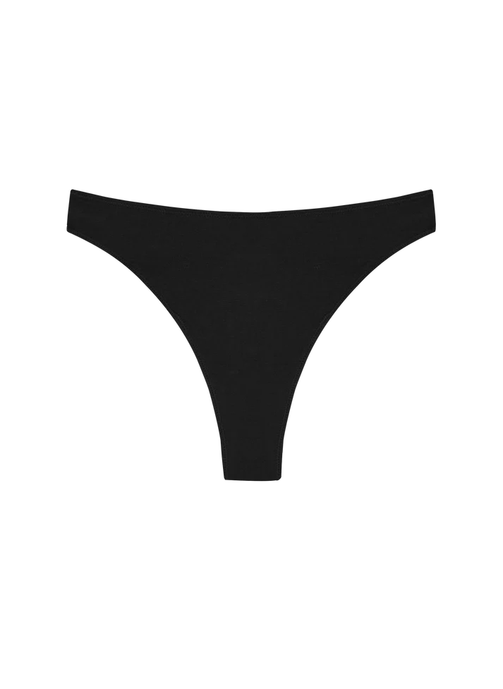 HIGH RISE THONG - BLACK