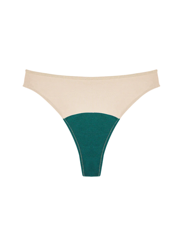 HIGH RISE THONG - BEIGE