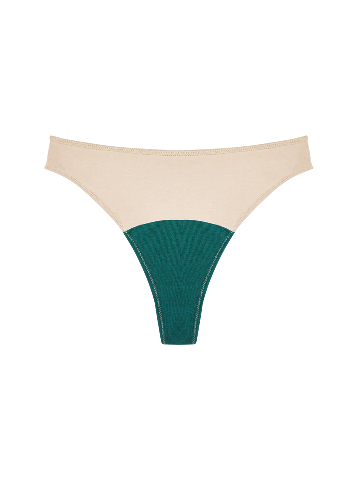 HIGH RISE THONG - BEIGE