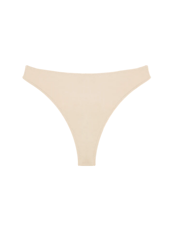 HIGH RISE THONG - BEIGE