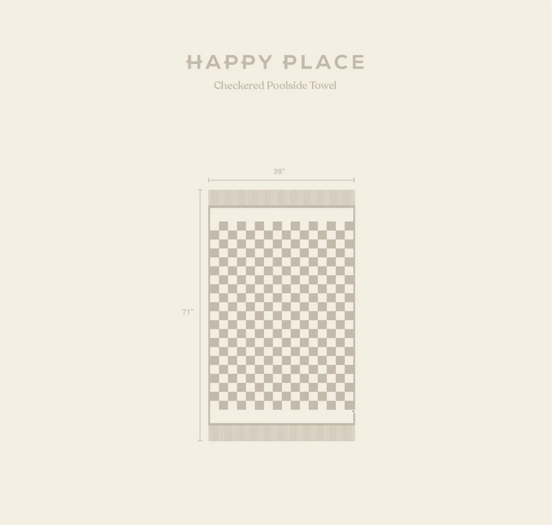 HAPPY PLACE - POOL SIDE PLUSH CHECKERED BEACH TOWEL - SAGE – Simple Goods