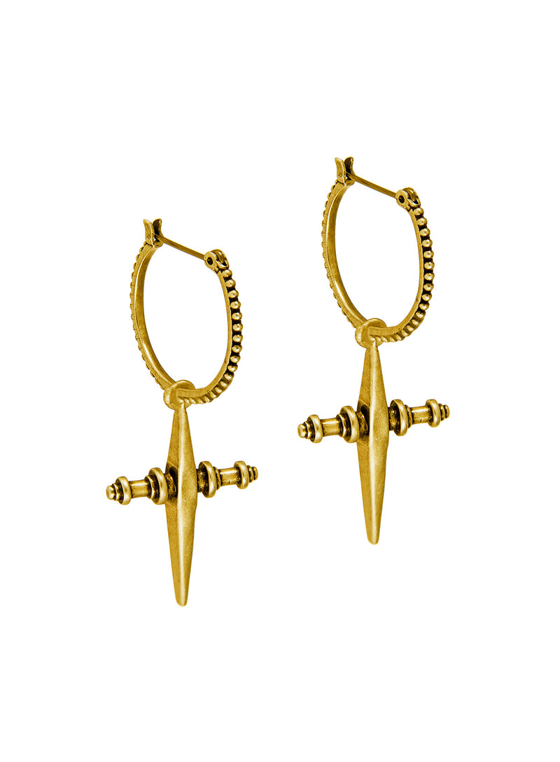 CROSS HOOPS - GOLD