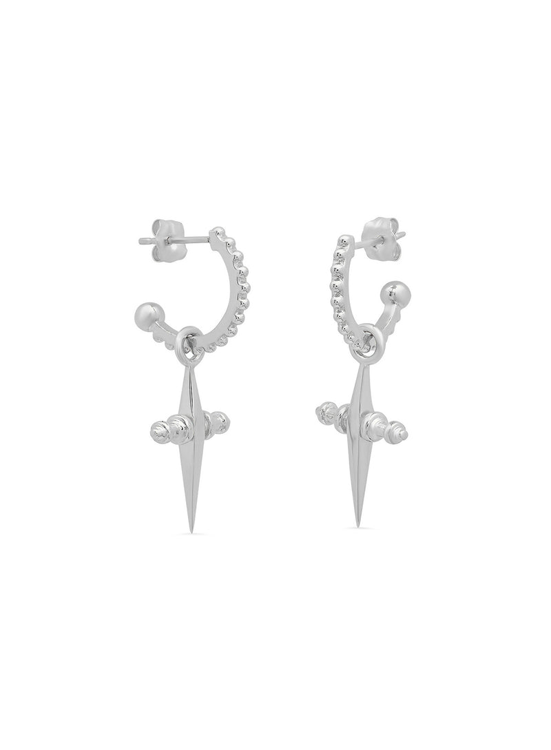 MINI CROSS HOOPS - SILVER