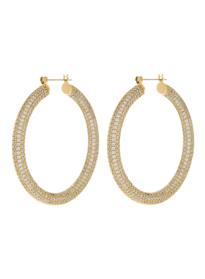 PAVE AMALFI HOOPS - GOLD