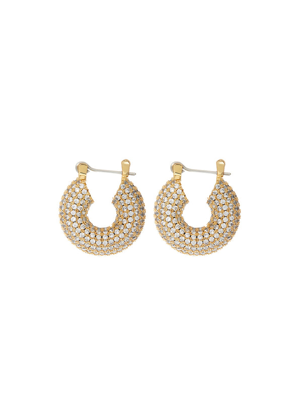 PAVE MINI DONUT HOOPS - GOLD