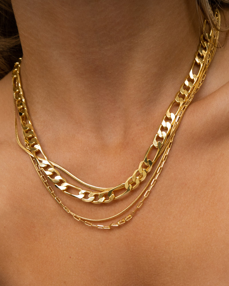 THE CHANDON MULTI CHAIN CHARM NECKLACE - GOLD