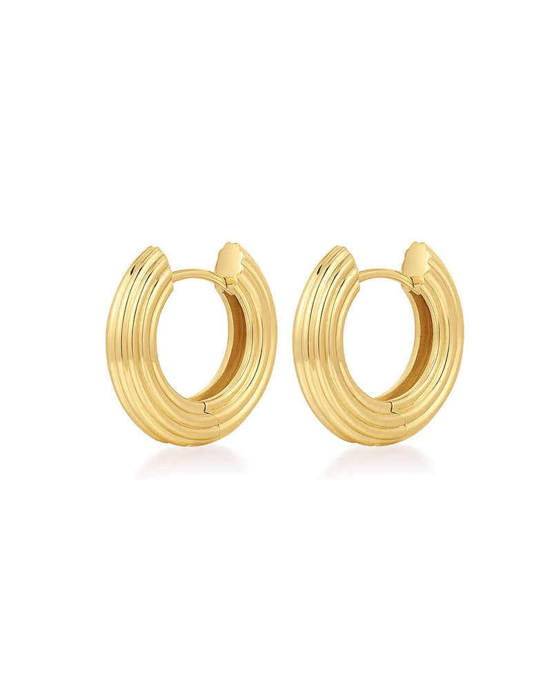 MINI RIDGED AMALFI HINGE HOOPS
