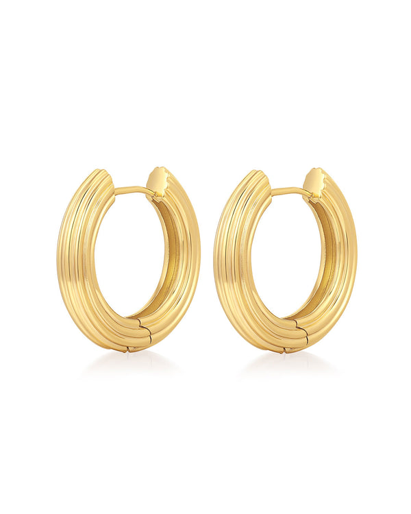 RIDGED AMALFI HINGE HOOPS
