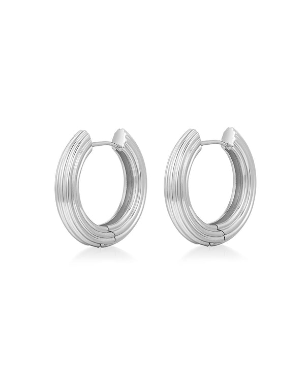 RIDGED AMALFI HINGE HOOPS