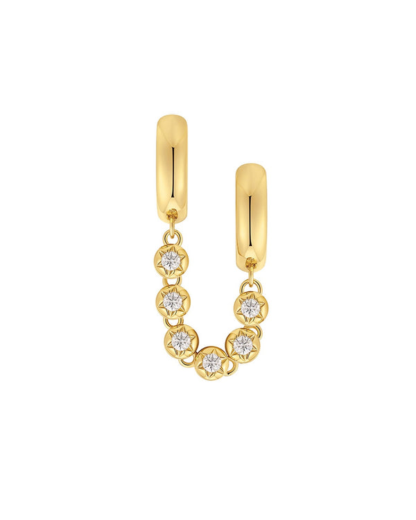 ROSE BUD DOUBLE HOOPS