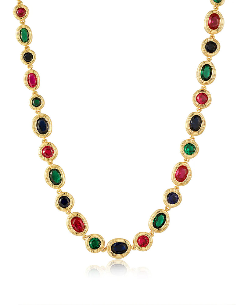 THE ROYALE STONE TENNIS NECKLACE - GOLD