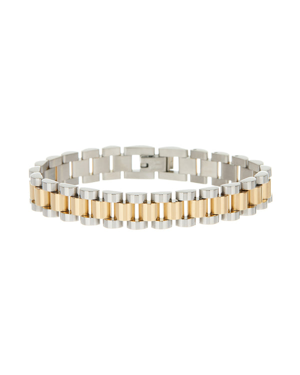 TWO TONED TIMEPIECE BRACELET - SIZE XS