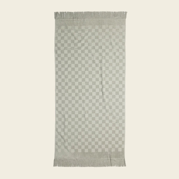 PLUSH CHECKERED BATH TOWEL - SAGE