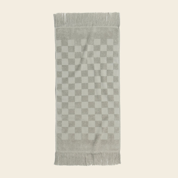 PLUSH CHECKERED HAND TOWEL - SAGE