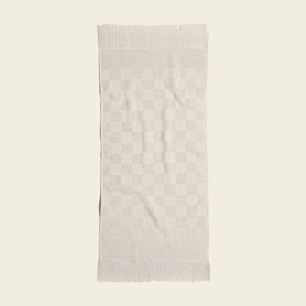 PLUSH CHECKERED HAND TOWEL - WHEAT