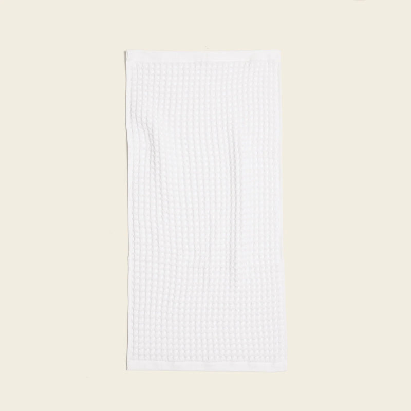 WAFFLE HAND TOWEL - WHITE