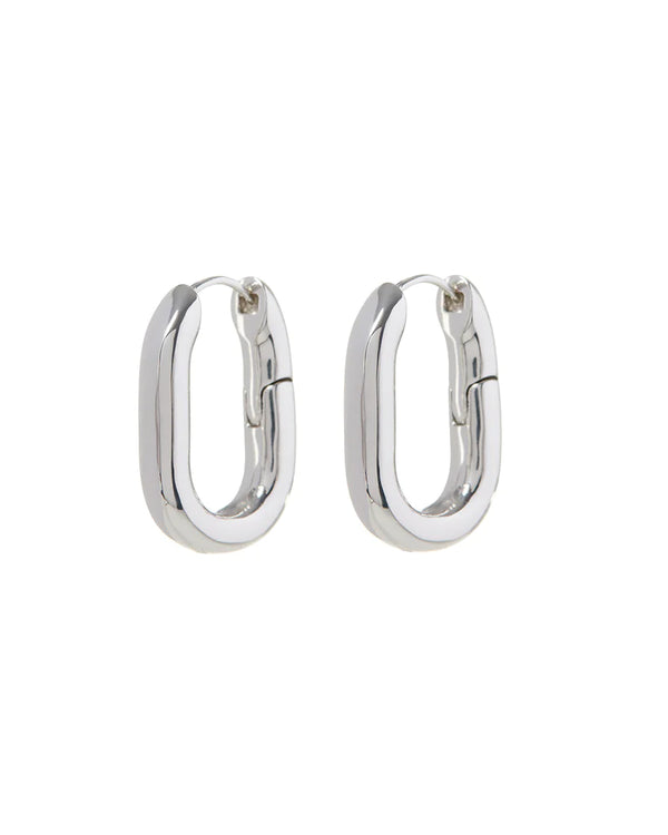 XL CHAIN LINK HOOPS - SILVER