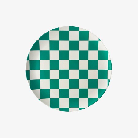 GREEN CHECK SIDE PLATE (SET OF 4)