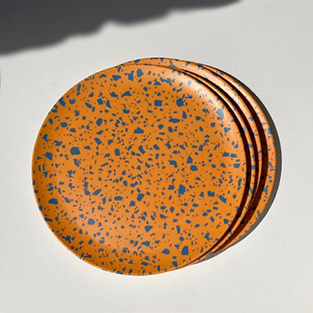 TERRAZZO ORANGE SIDE PLATE (SET OF 4)